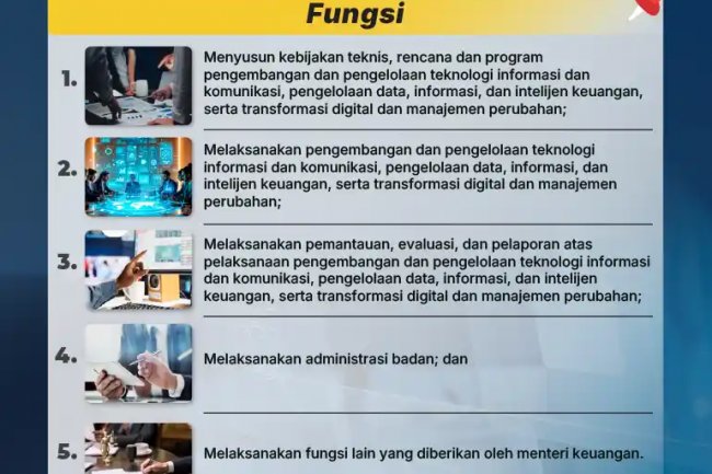 Tugas dan Fungsi Badan Teknologi, Informasi, dan Intelijen Keuangan