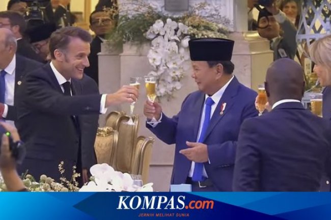 Saat Istana Jelaskan Prabowo-Macron Bersulang dengan Jus Apel, Bukan Alkohol
