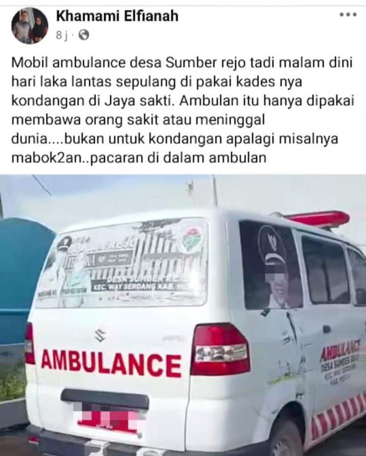 Warga: Ambulance Kok Dipakai untuk Kondangan? Polres Mesuji Membenarkan Peristiwa Laka Lantas