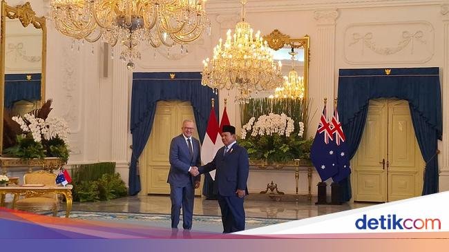 Prabowo Terima Kunjungan PM Australia Anthony Albanese di Istana Merdeka