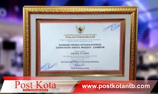 Post Kota NTB: Bandara Internasional Lombok Raih Penghargaa Pelayanan Prima Utama dari Kemenhub RI