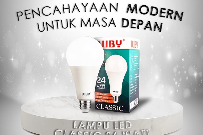 Lampu LED Luby Tipe Classic 24 Watt: Pencahayaan Hemat Energi yang Efisien dan Tahan Lama