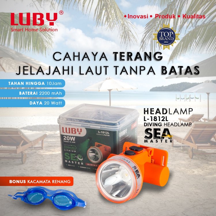 Headlamp Luby L-1812L: Pencahayaan Tahan Lama dan Handal untuk Aktivitas Luar Ruangan
