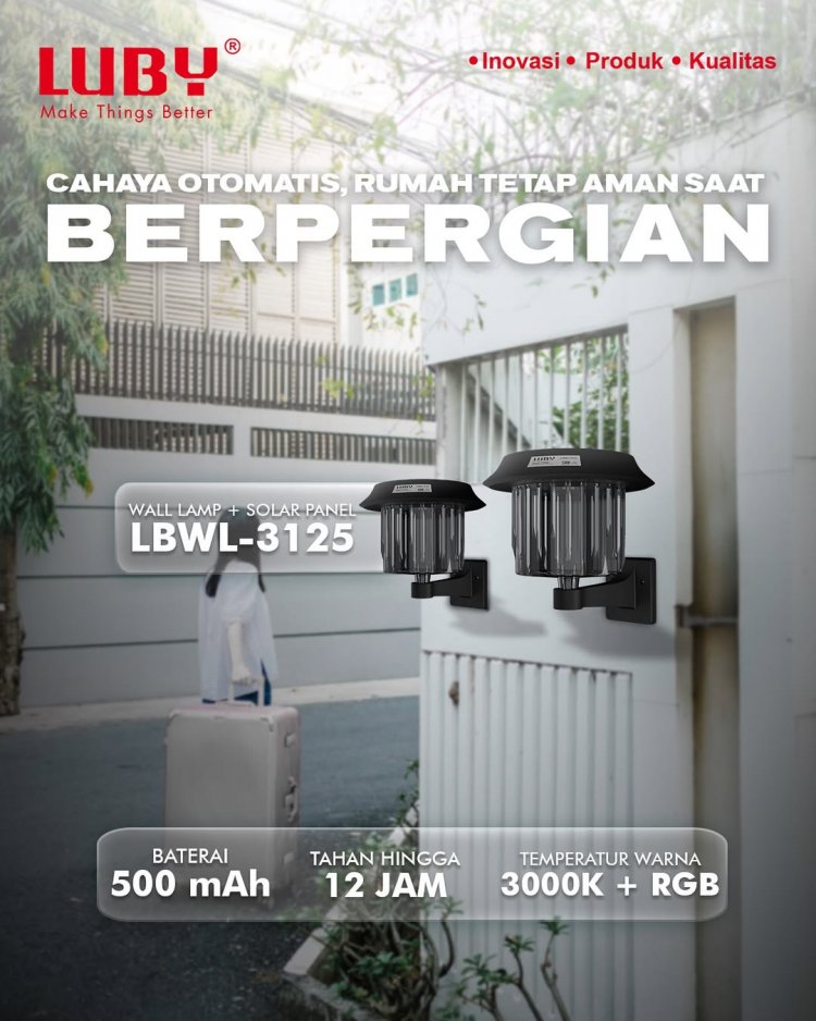 Lampu Dinding Solar Panel LUBY LBWL-3125: Solusi Pencahayaan Hemat Energi dan Ramah Lingkungan