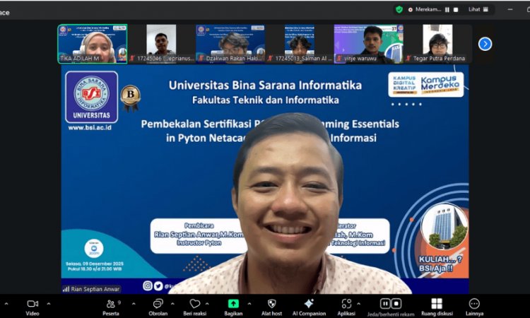 Prodi Teknologi Informasi UBSI Selenggarakan Workshop Pembekalan Sertifikasi Internasional PCAP Python Netacad