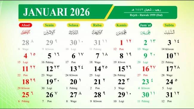 Daftar Hari Peringatan Nasional dan Internasional Januari 2026