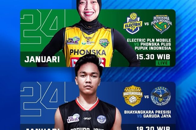 Jadwal Proliga 2026 Hari Ini Big Match Electric PLN Vs Gresik Phonska Plus dan Bhayangkara Presisi Vs Garuda Jaya