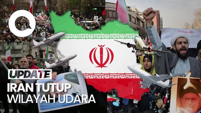 Video: Kondisi Langit Iran Sepi dari Penerbangan Internasional Usai Ditutup